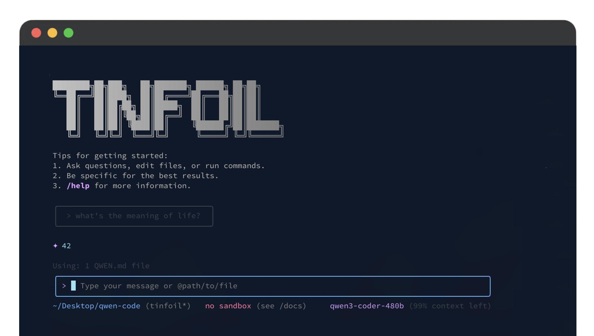tinfoil-qwen CLI